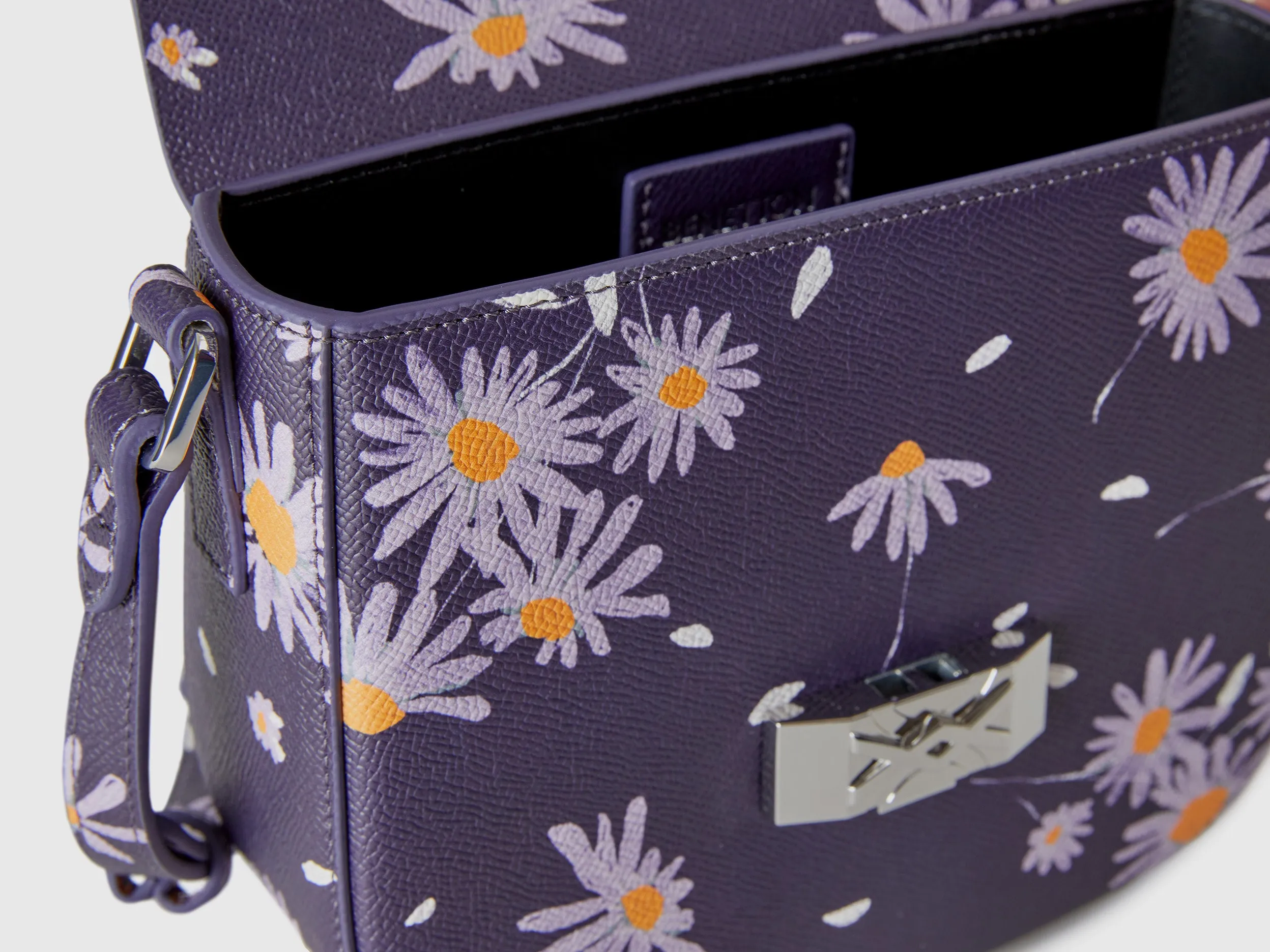 Printed Magnetic Closure Sling Bag