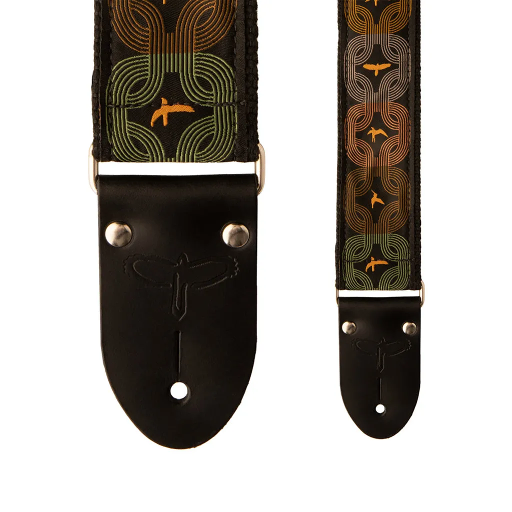 PRS 2 Inch Deluxe Retro Guitar Strap w/Custom Jacquard, Beige Birds