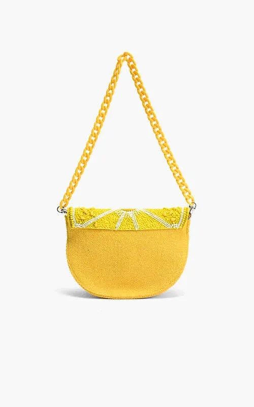 Purse - Couture Crescent Lemon Shoulder Bag