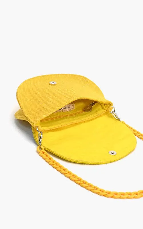 Purse - Couture Crescent Lemon Shoulder Bag
