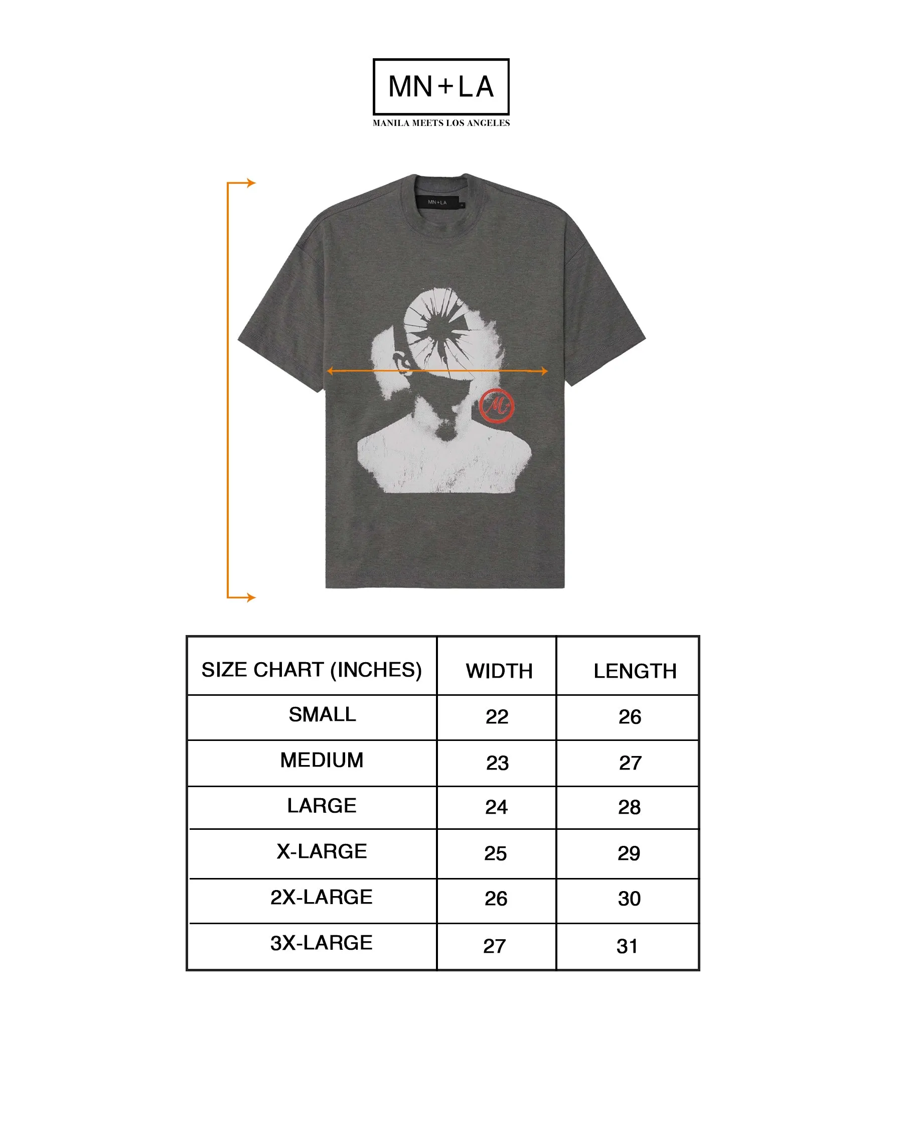 "HEAD SHOT" TEE IN CHARCOAL GREY