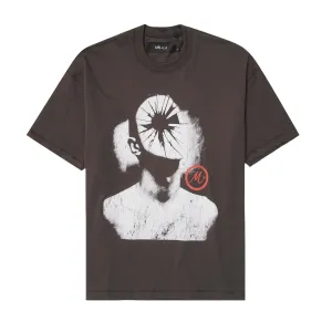 "HEAD SHOT" TEE IN CHARCOAL GREY