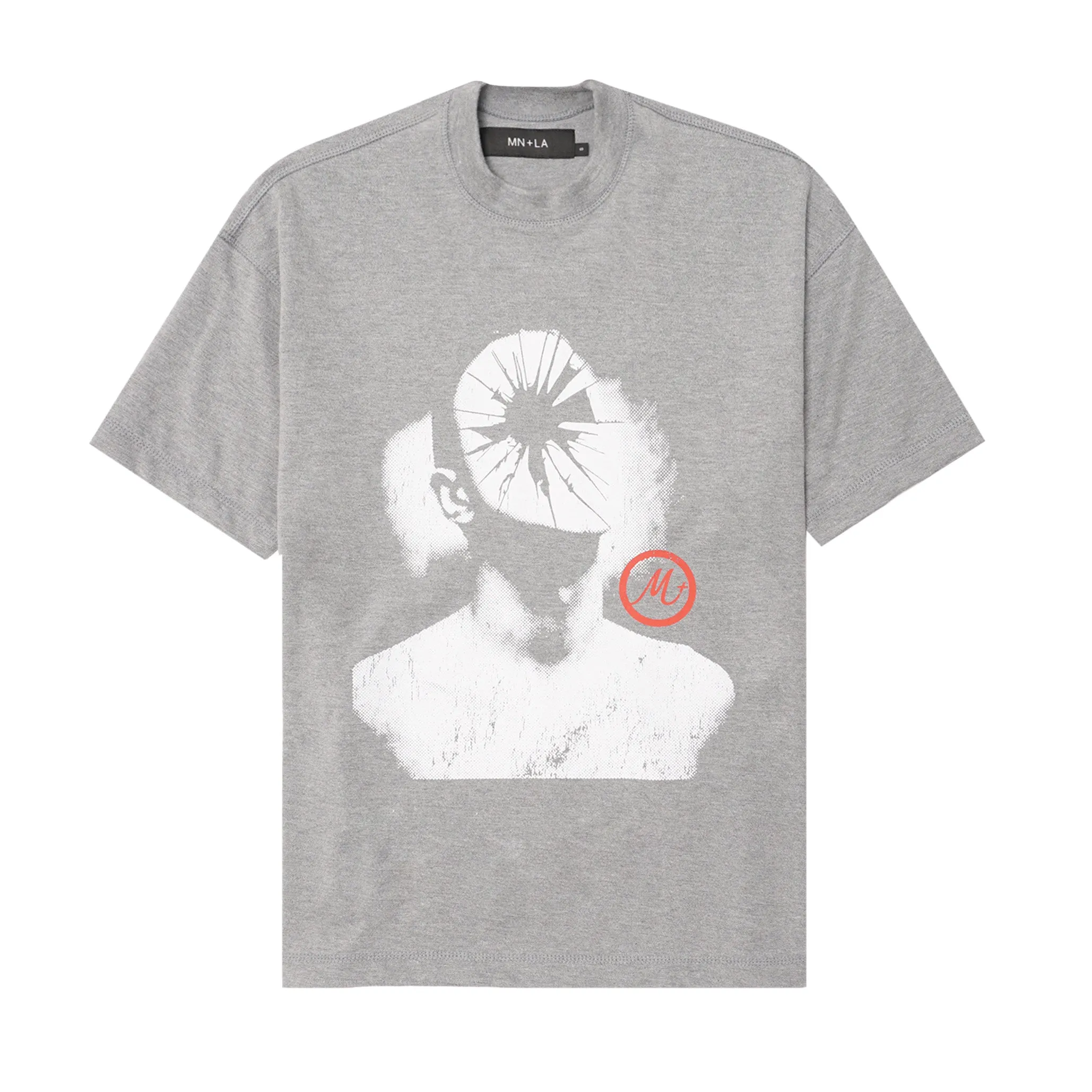 "HEAD SHOT" TEE IN HEATHER GREY
