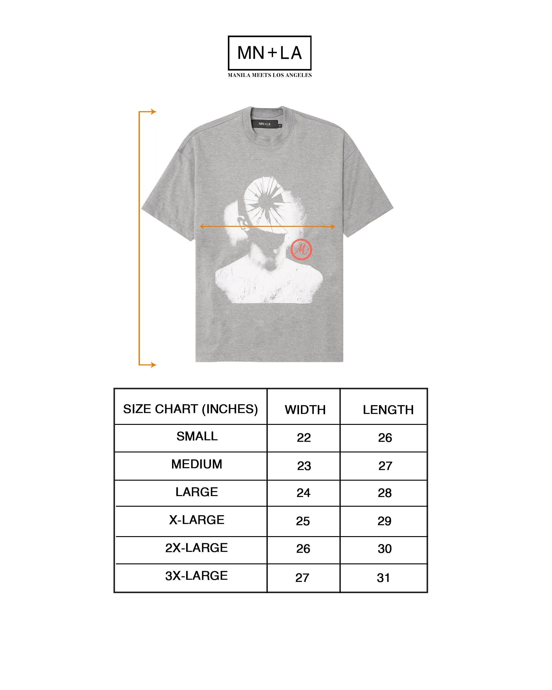 "HEAD SHOT" TEE IN HEATHER GREY