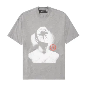 "HEAD SHOT" TEE IN HEATHER GREY