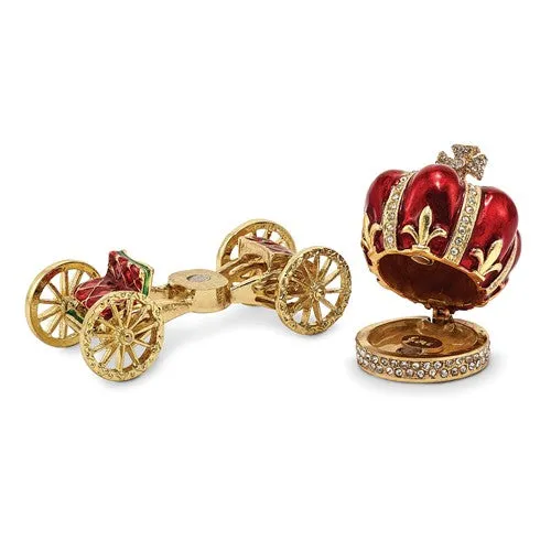 Red & Gold Royal Carriage Trinket Box