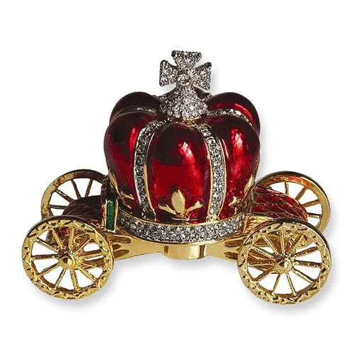 Red & Gold Royal Carriage Trinket Box