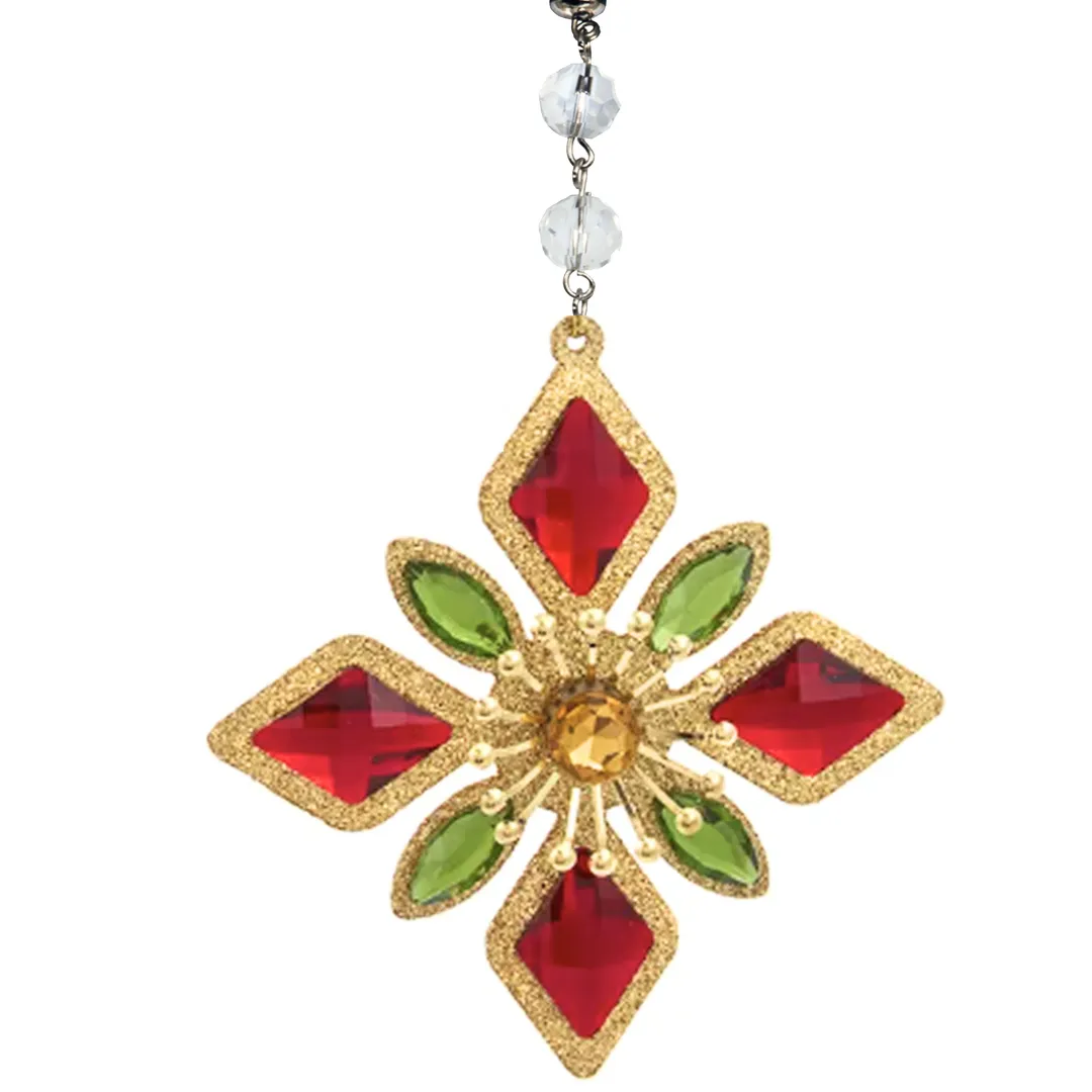 RED/GREEN/GOLD SNOWFLAKE (Set/1) OR (Set/3) MAGNETIC CHANDELIER ACCESSORY