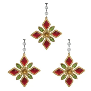 RED/GREEN/GOLD SNOWFLAKE (Set/1) OR (Set/3) MAGNETIC CHANDELIER ACCESSORY