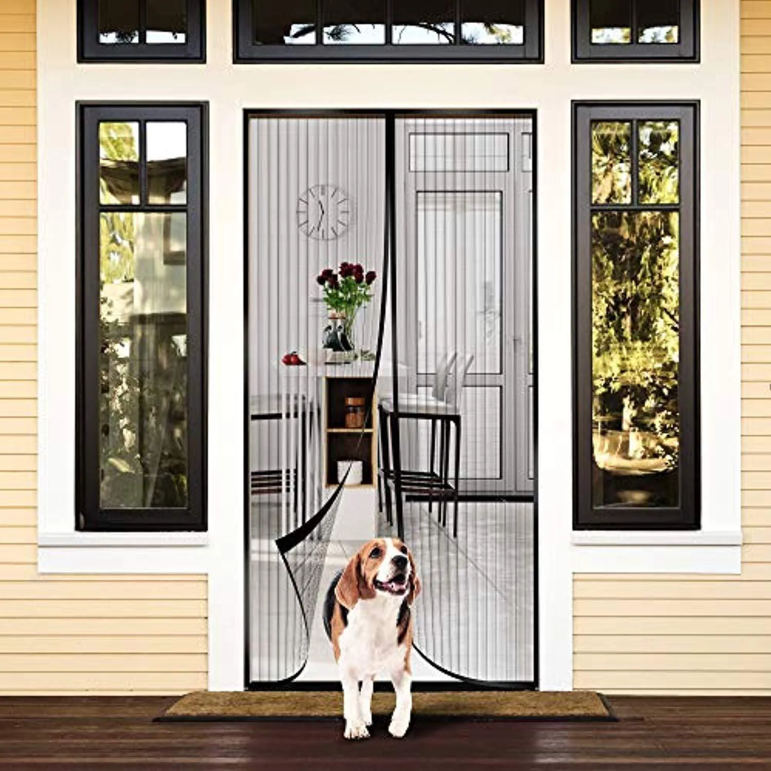 Reinforced Magnetic Mesh Insect Screen Door