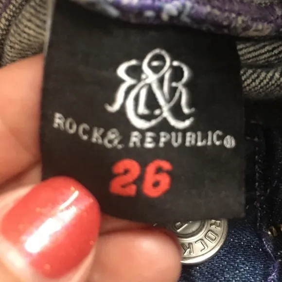 Rock &amp; Republic KURT Women’s Size 26 Blue Denim Boot Cut Jeans Style KRT0250