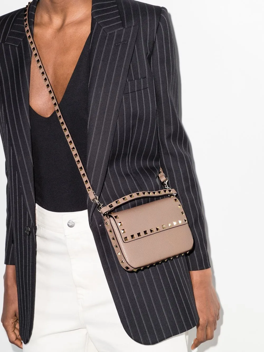 Rockstud leather mini bag