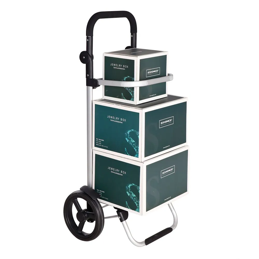 Rootz Shopping Trolley - Shopping Cart - Foldable Shopping Trolley - With Cooling Compartment - Grocery Trolley With Wheels - Fold-up Shopping Carrier - 600D Polyester - Blue - 44 x 27 x 100 cm (L x W x H)