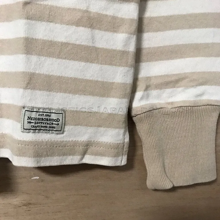 [S] Neighborhood Skinny Border Crew L/S Shirt Beige
