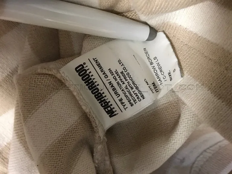 [S] Neighborhood Skinny Border Crew L/S Shirt Beige