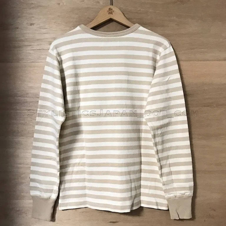 [S] Neighborhood Skinny Border Crew L/S Shirt Beige