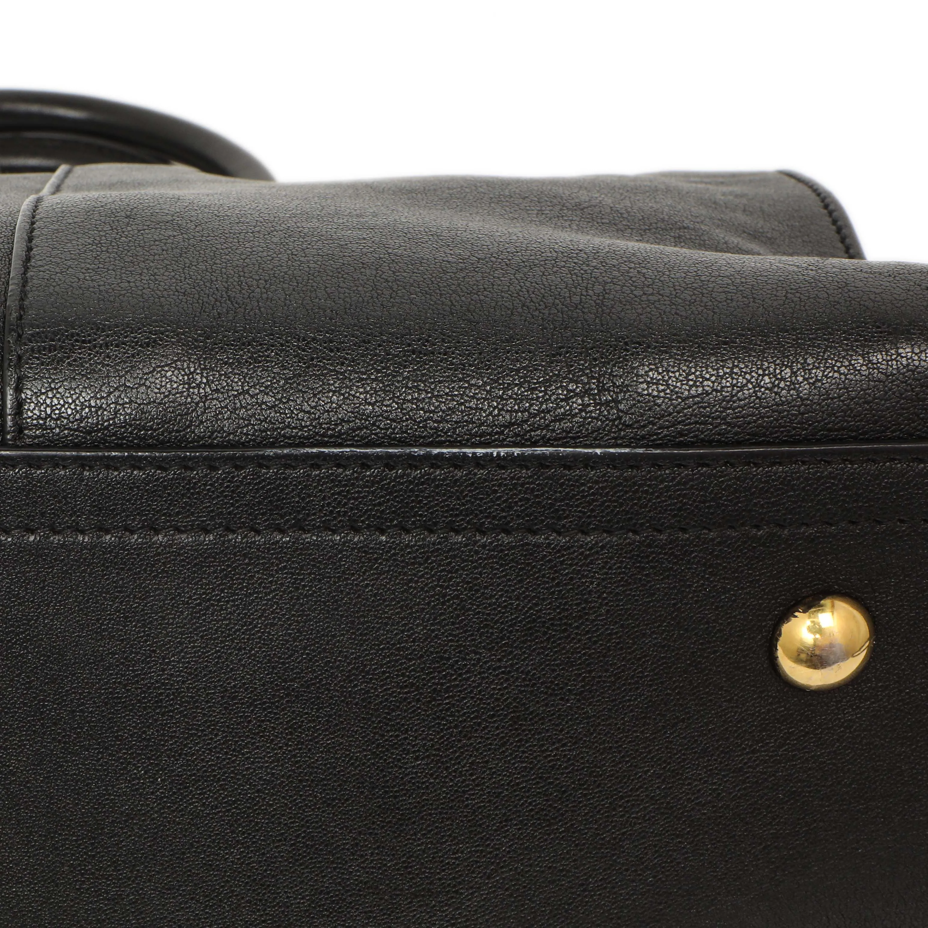 Saint Laurent Black Sheepskin Small Cabas Chyc