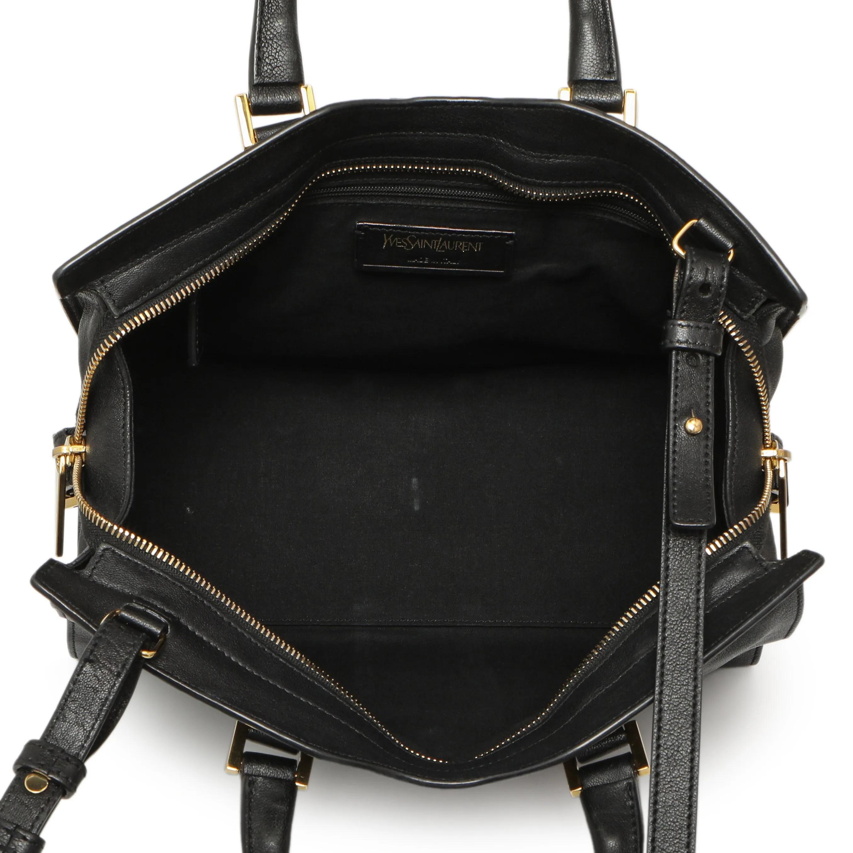 Saint Laurent Black Sheepskin Small Cabas Chyc