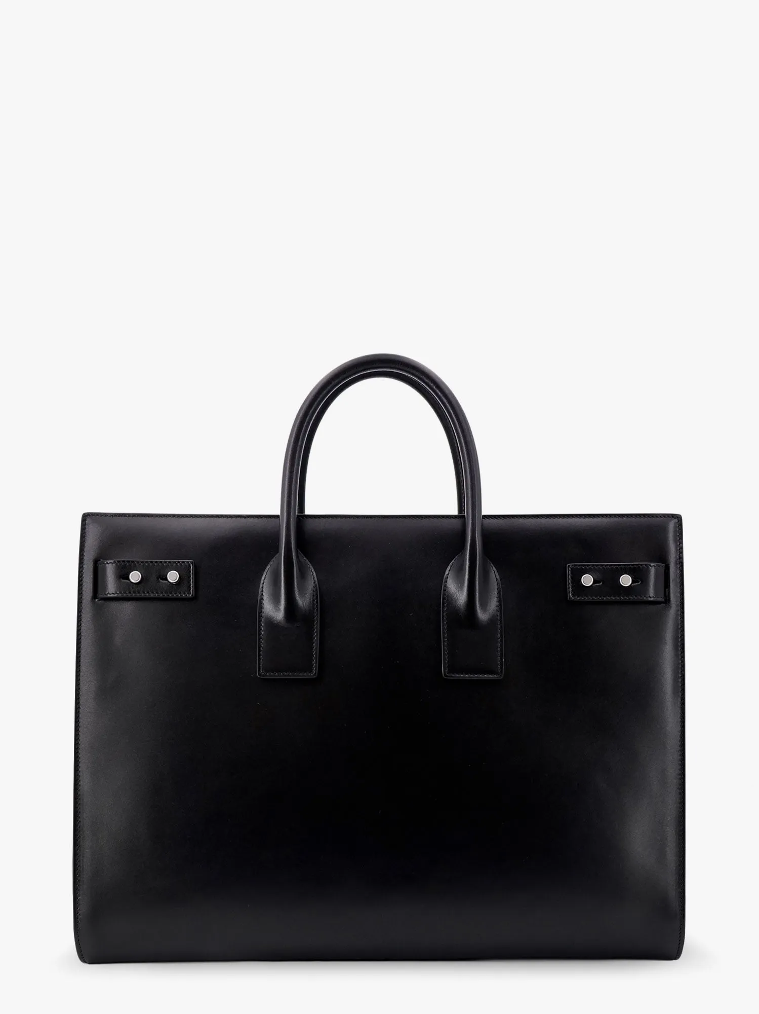 Saint Laurent Leather Handbag With Frontal Logo Print
