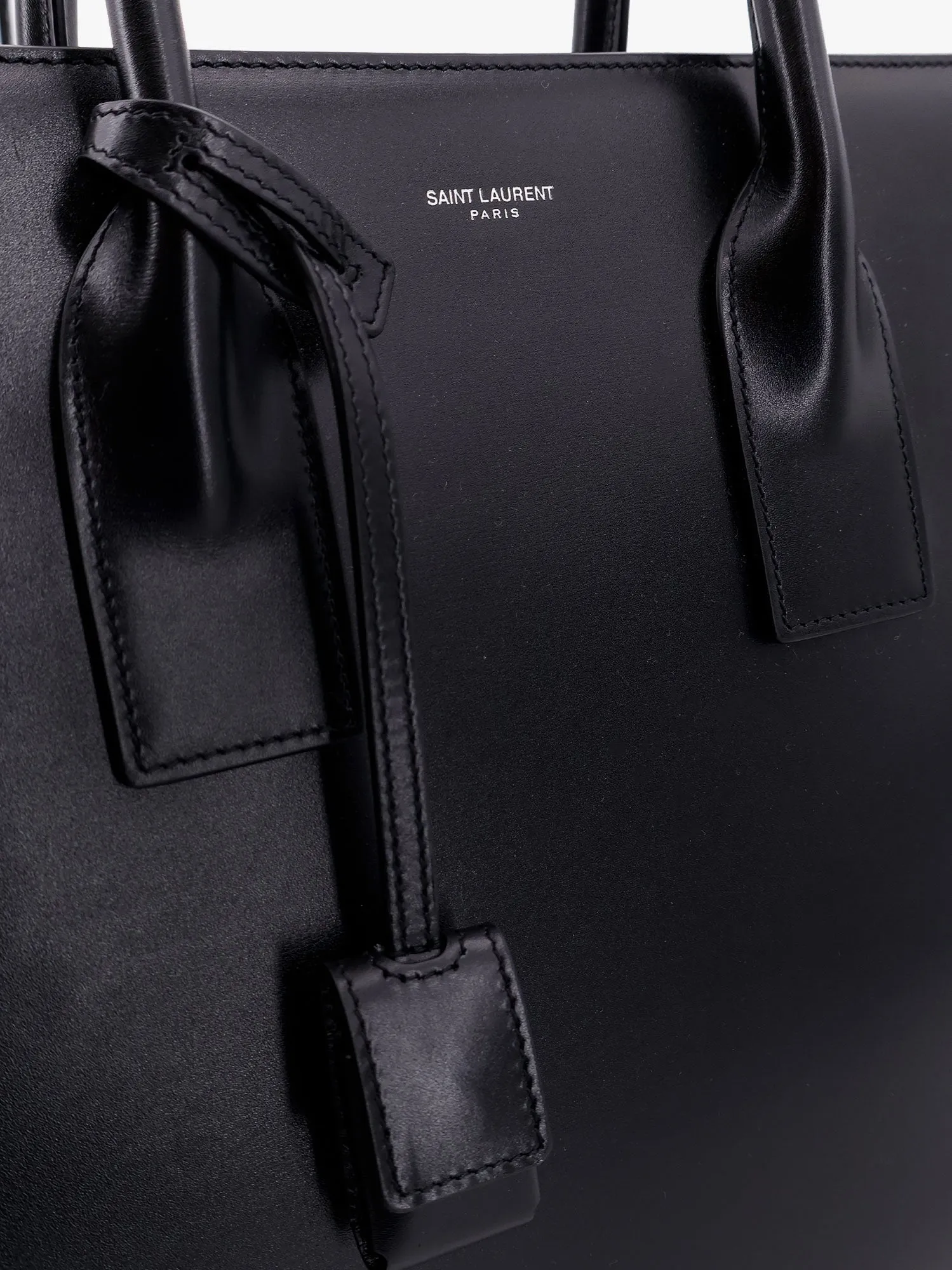 Saint Laurent Leather Handbag With Frontal Logo Print