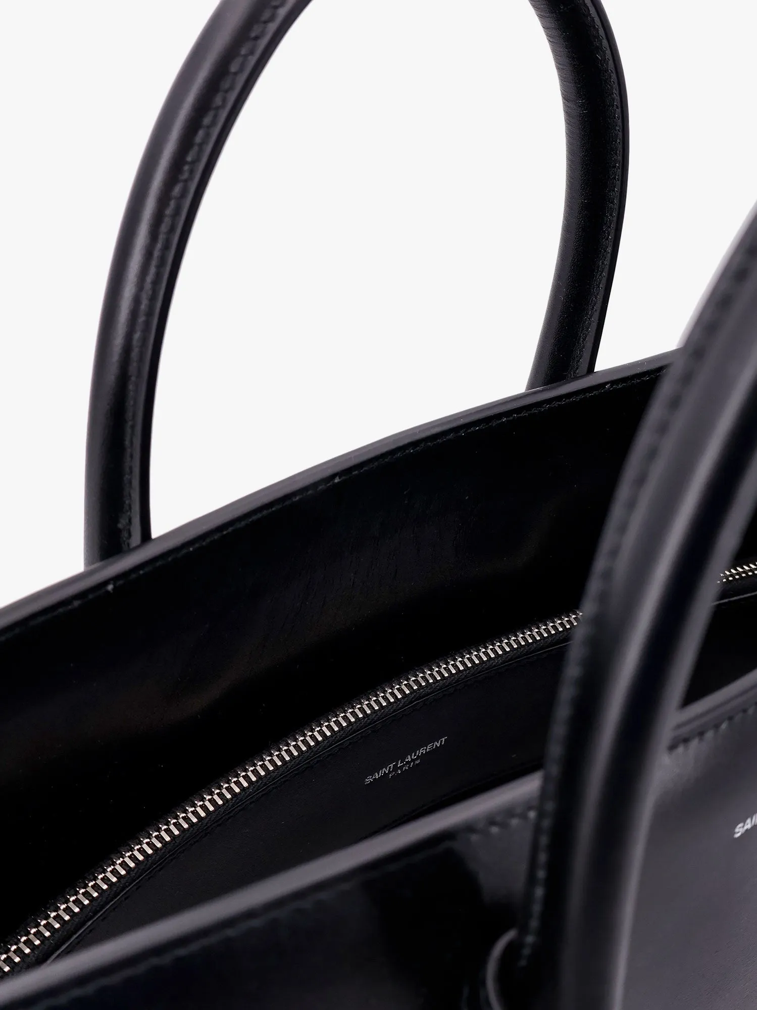 Saint Laurent Leather Handbag With Frontal Logo Print