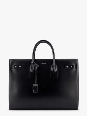Saint Laurent Leather Handbag With Frontal Logo Print