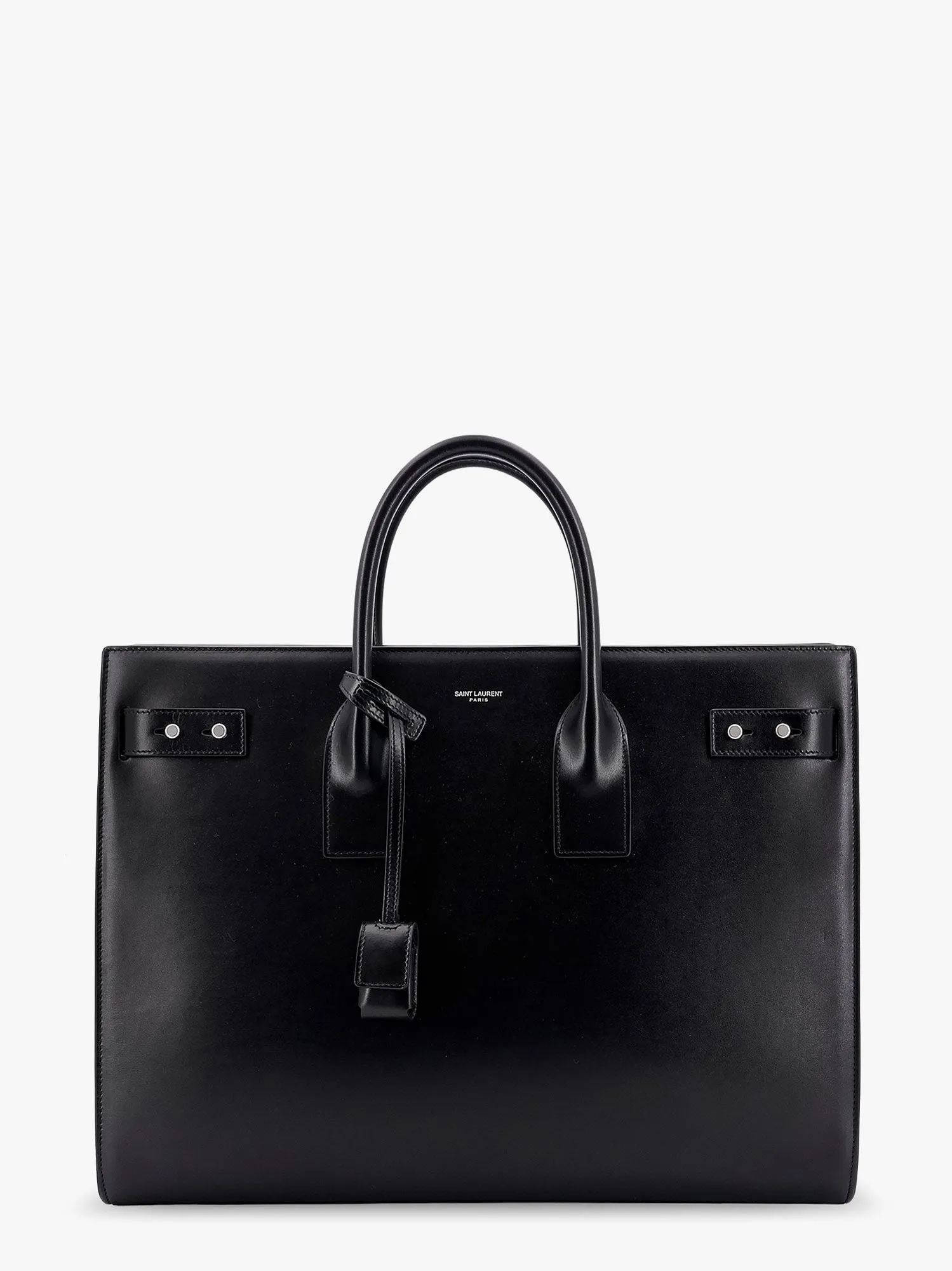 Saint Laurent Leather Handbag With Frontal Logo Print