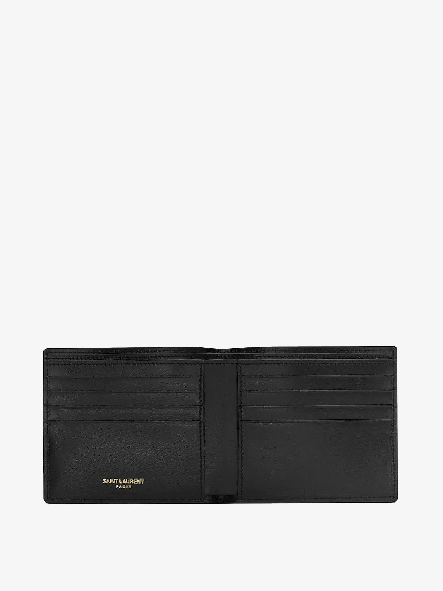 Saint Laurent Leather Wallet With Metal Monogram