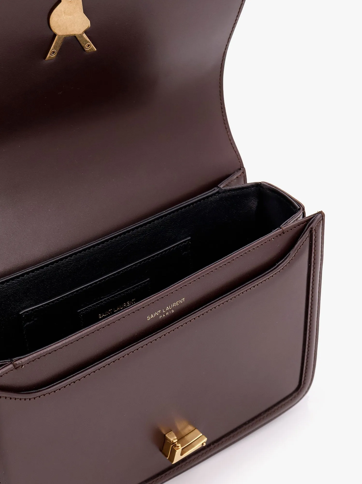 Saint Laurent Solferino Leather Shoulder Bag With Frontal Monogram
