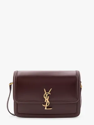 Saint Laurent Solferino Leather Shoulder Bag With Frontal Monogram