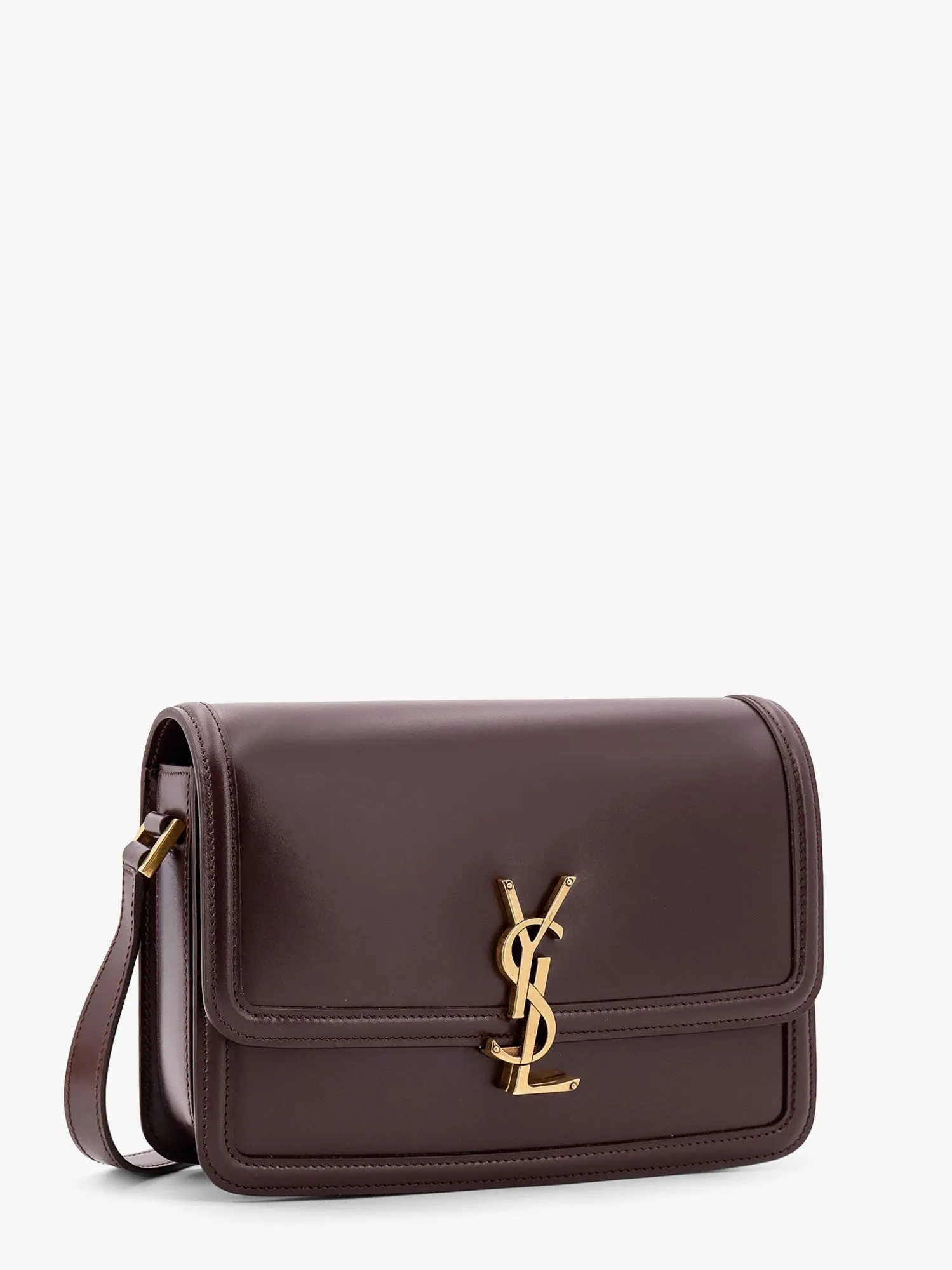 Saint Laurent Solferino Leather Shoulder Bag With Frontal Monogram