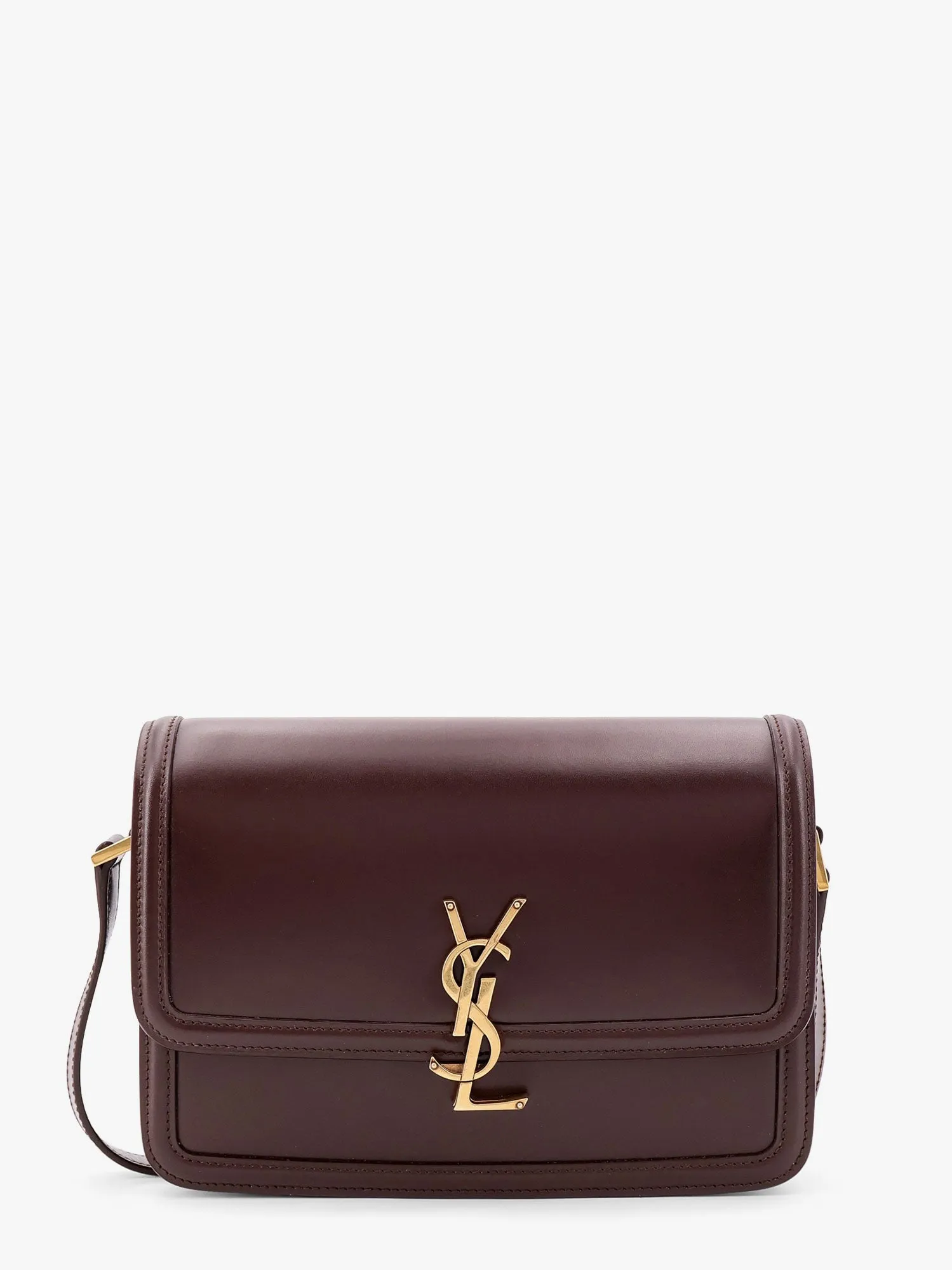 Saint Laurent Solferino Leather Shoulder Bag With Frontal Monogram