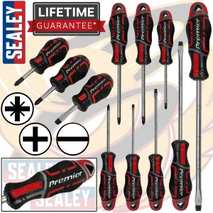 SEALEY 11PCS MAGNETIC SCREWDRIVER SET ( SLOTTED - PHILLIPS - POZIRDRIVE )