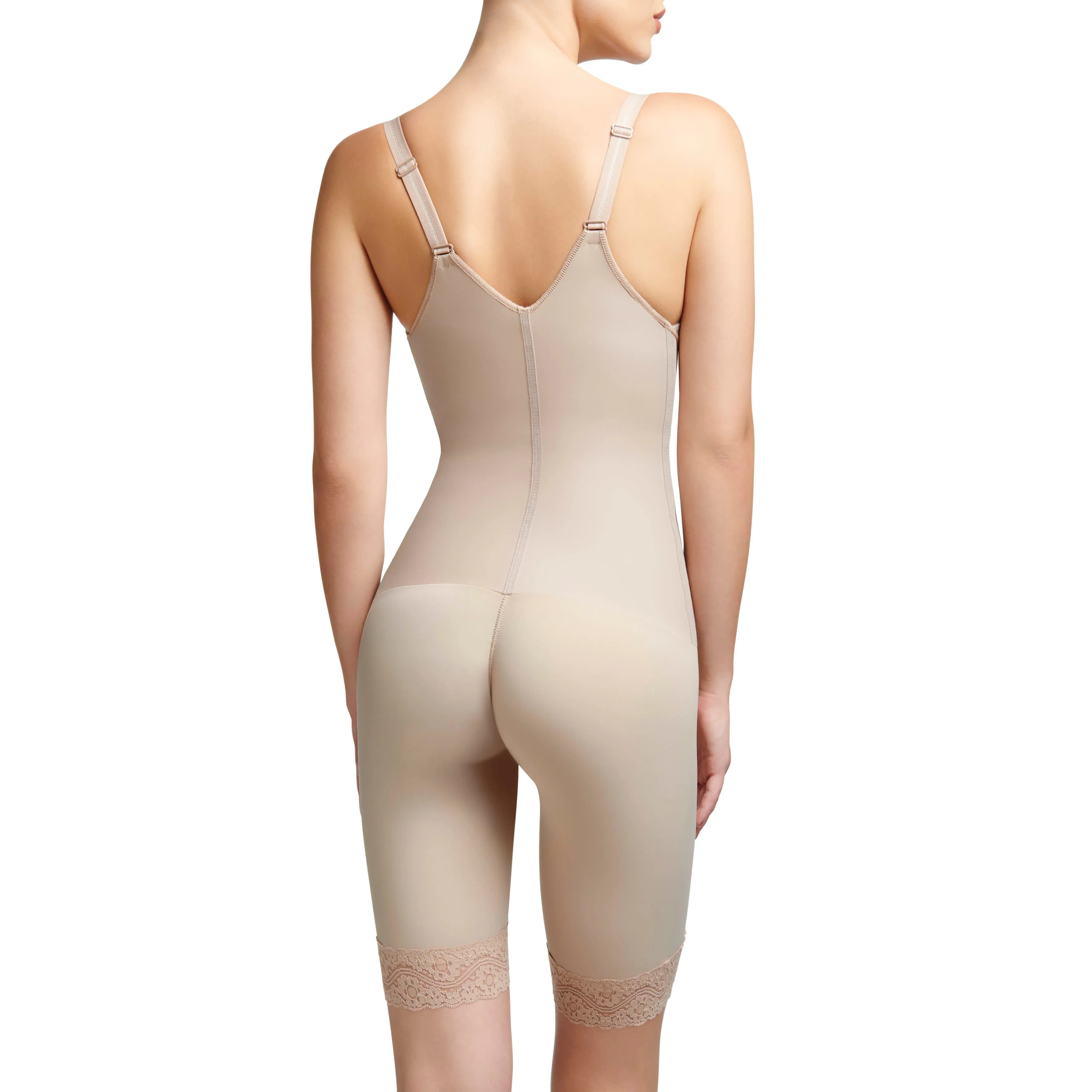 Sensual Curves Open Bust Mid Thigh Bodysuit