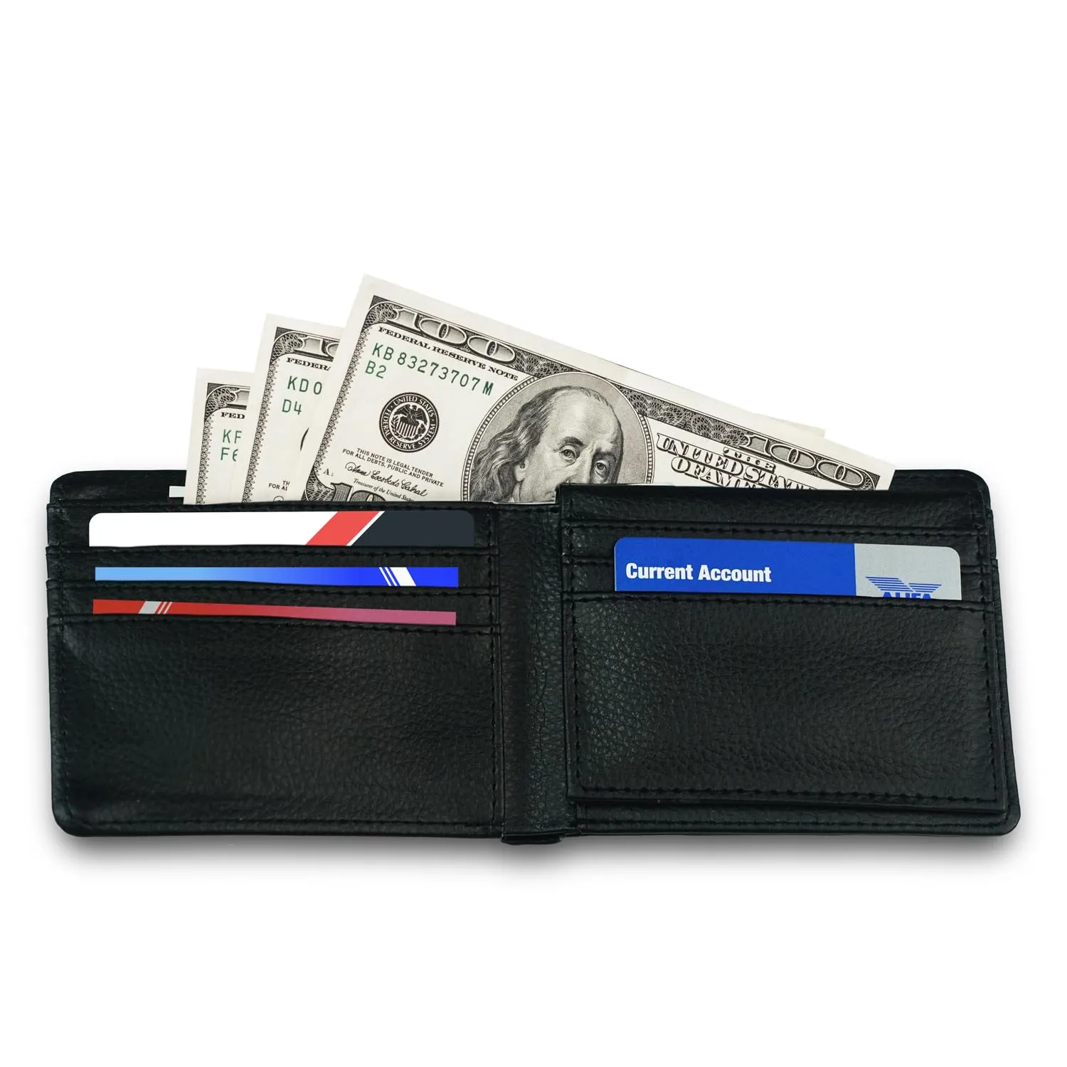 Sentiment House Personalized Wallet for Men – Custom Engraved Men's Wallet, Faux Leather, ID Windows, Card Slots – Tarjeteros de Hombres, Leather Gifts for Him, Husband Birthday Gift, Boyfriend Gift