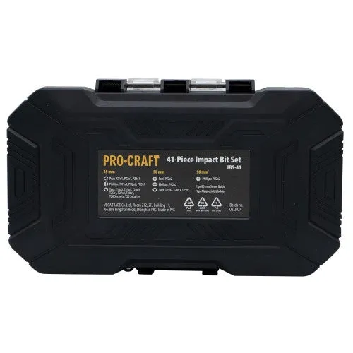 Set Biți de Impact PROCRAFT IBS-41 – 41 Piese, Rezistență și Performanță