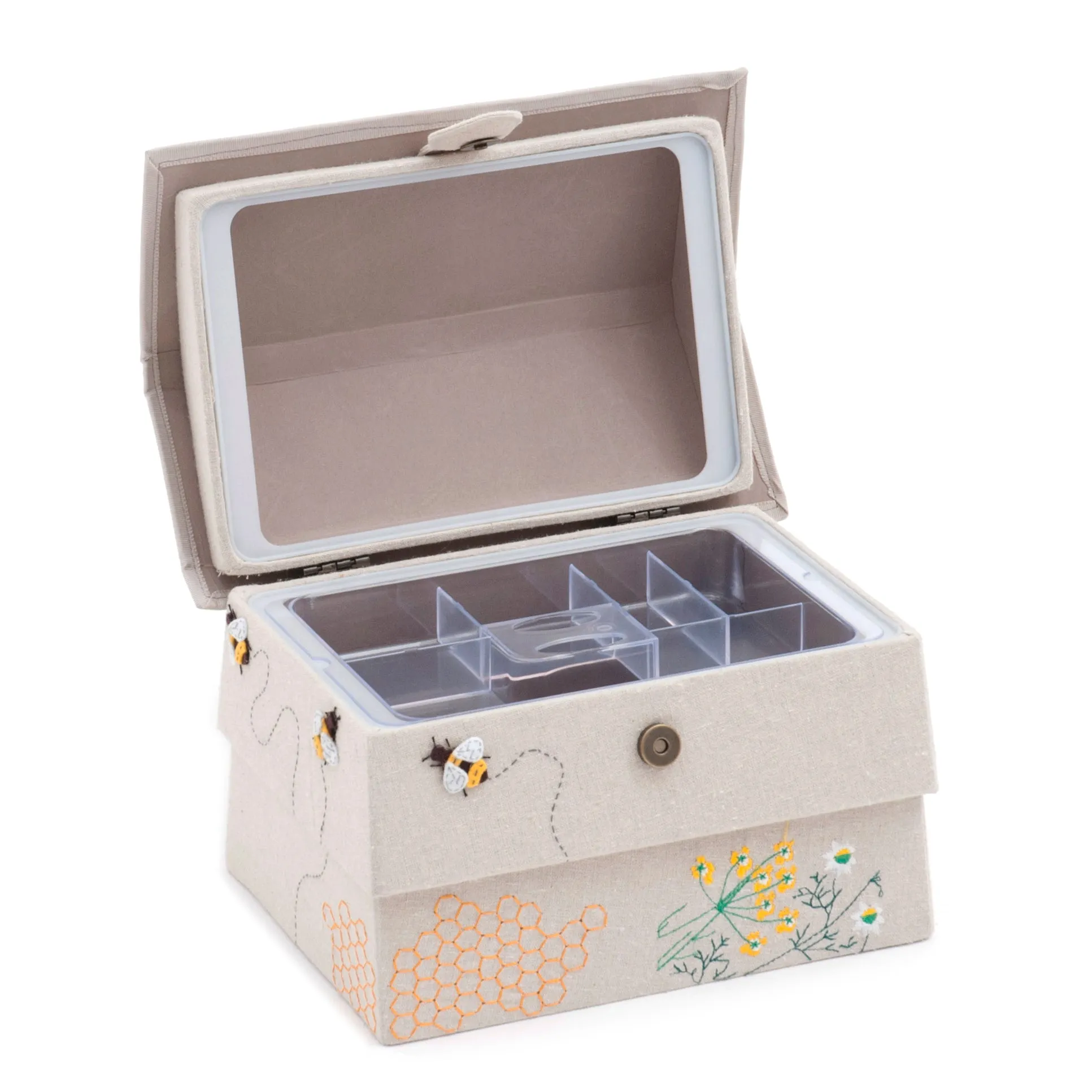 Sewing Box Bee Hive Design Sewing Basket Box With Tray Medium