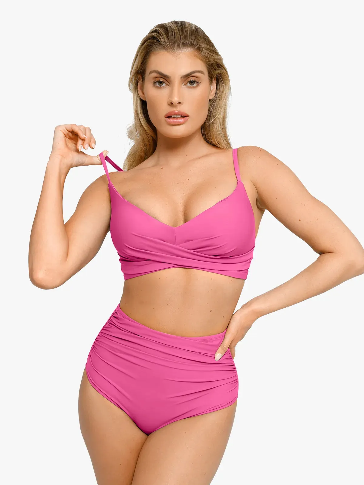 Shapewear Bust-Enhancing Draped Bikini Top