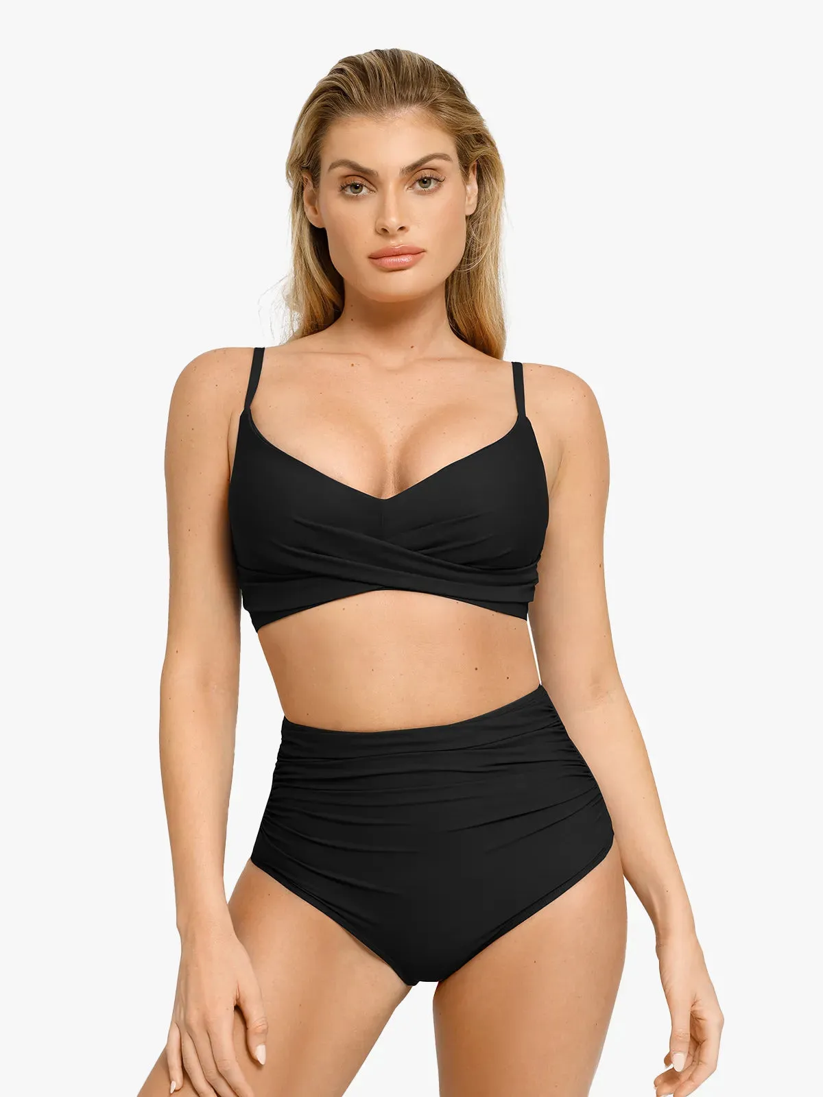 Shapewear Bust-Enhancing Draped Bikini Top