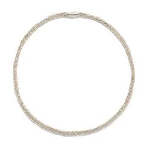Short Knitted Silver Necklace