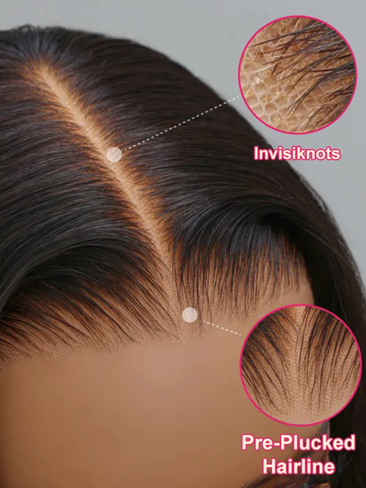 Silky Straight Wear Go Wigs Glueless Pre-cut Lace Closure Human Hair Wigs