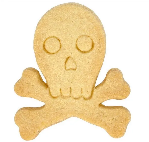 Skull and Crossbones Cookie Cutter with Embossed Detail 8cm