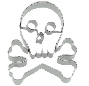 Skull and Crossbones Cookie Cutter with Embossed Detail 8cm