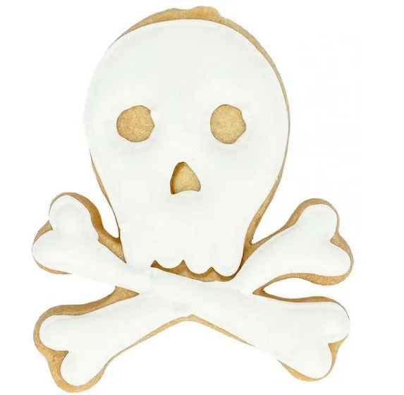 Skull and Crossbones Cookie Cutter with Embossed Detail 8cm