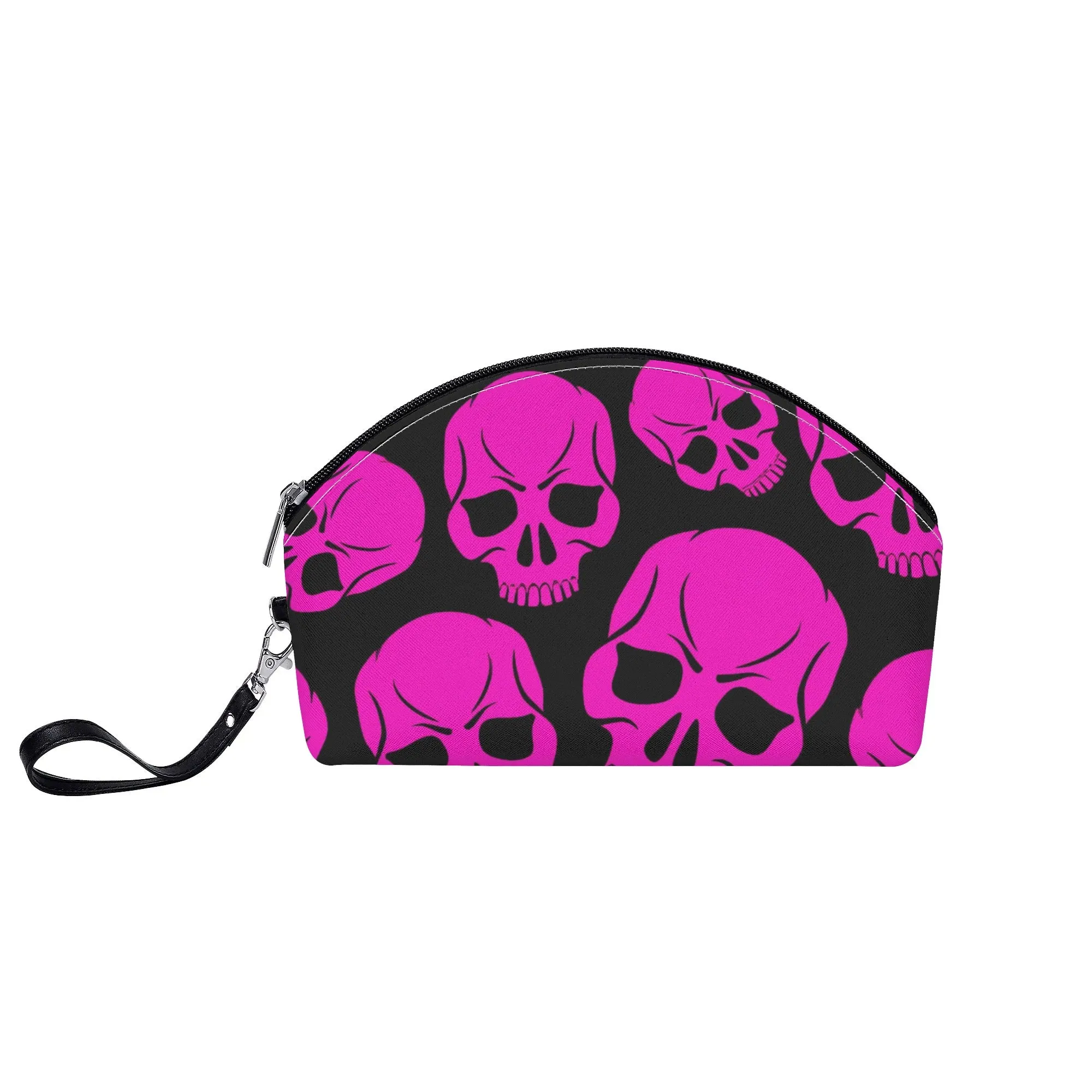 Skull Pattern Curved Make Up Bag