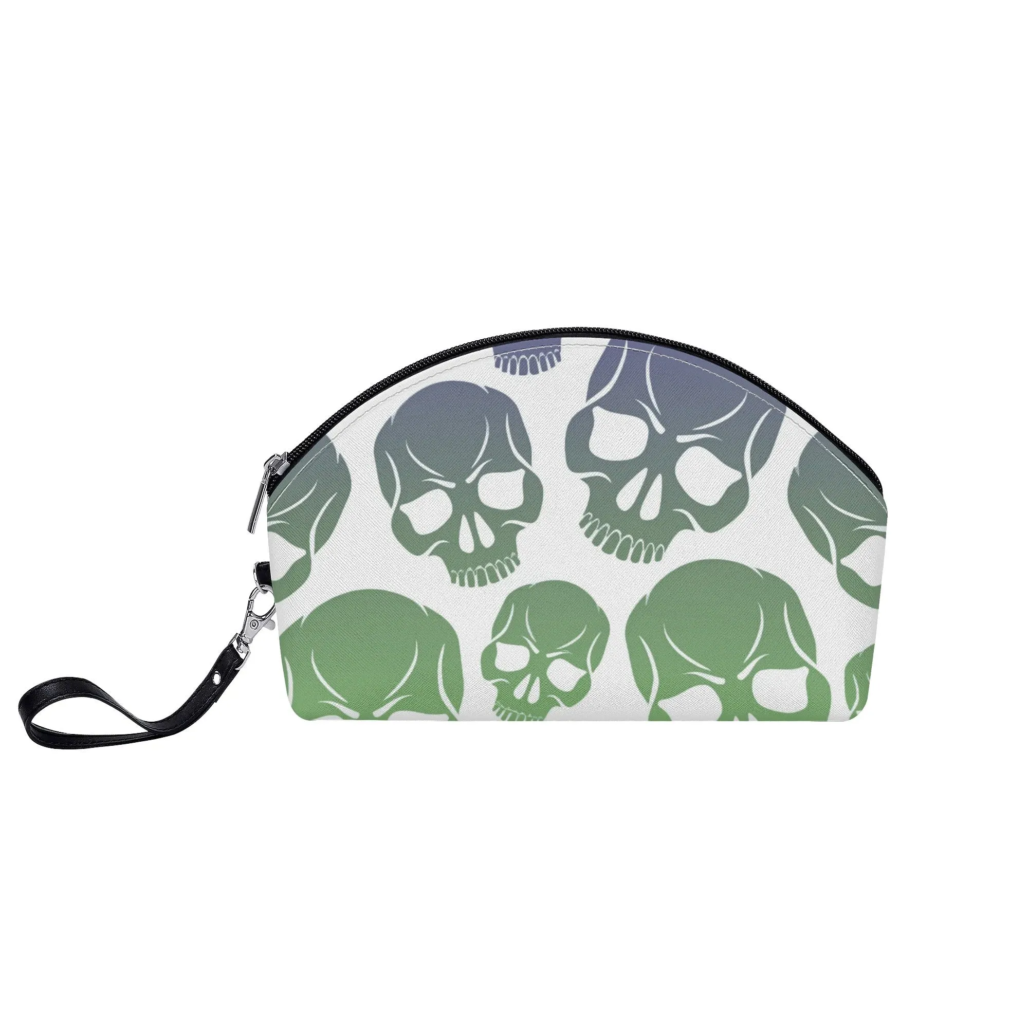 Skull Pattern Curved Make Up Bag
