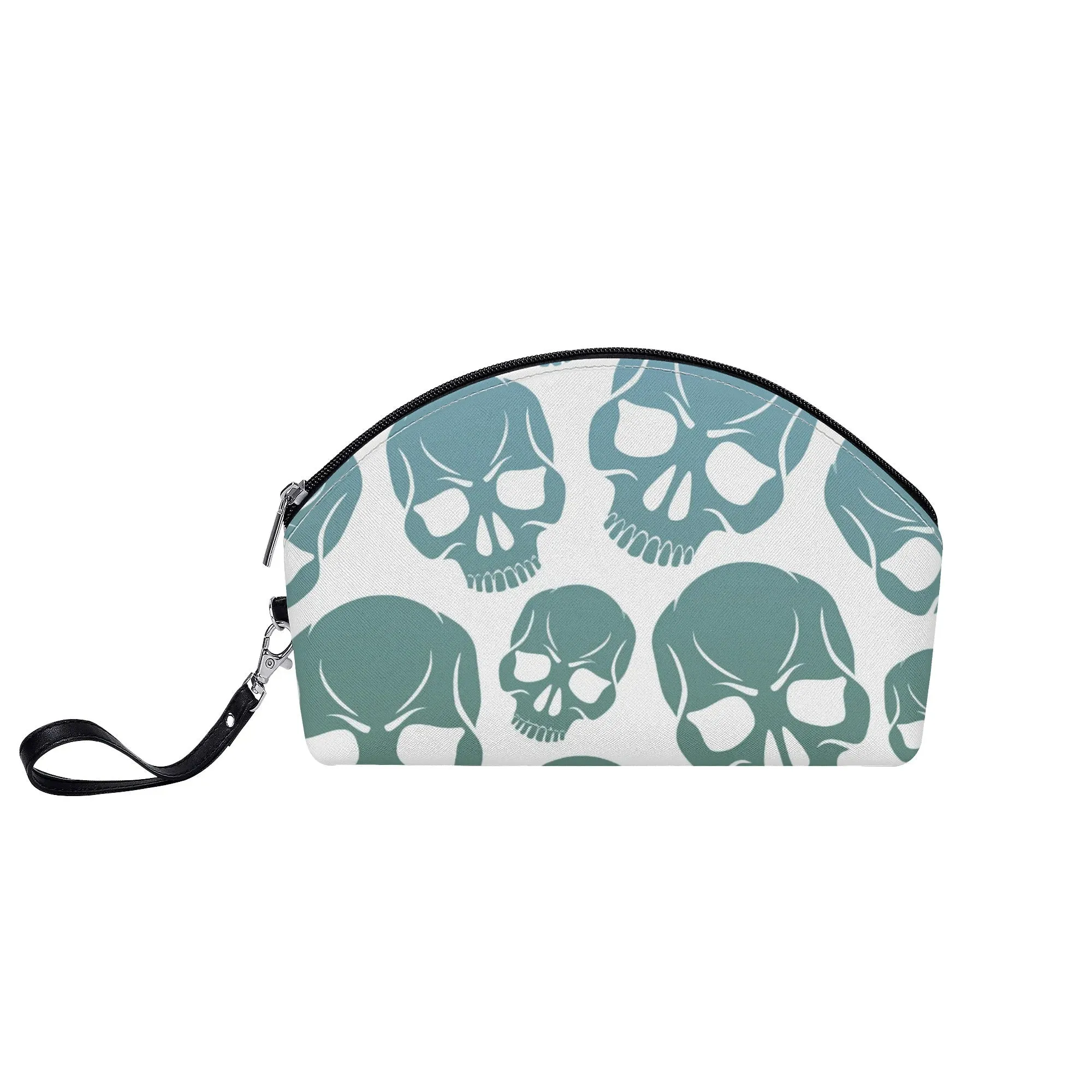 Skull Pattern Curved Make Up Bag