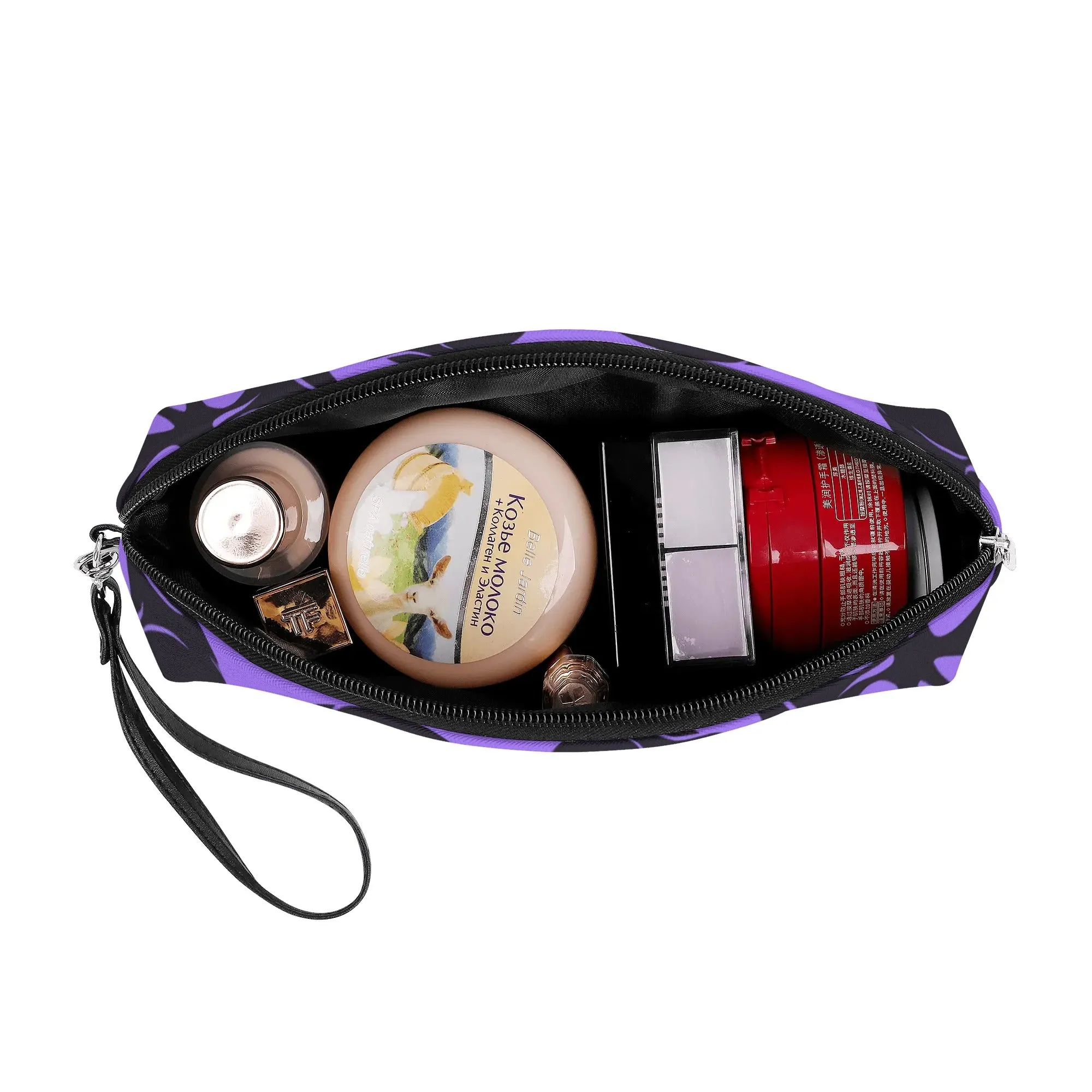 Skull Pattern Curved Make Up Bag