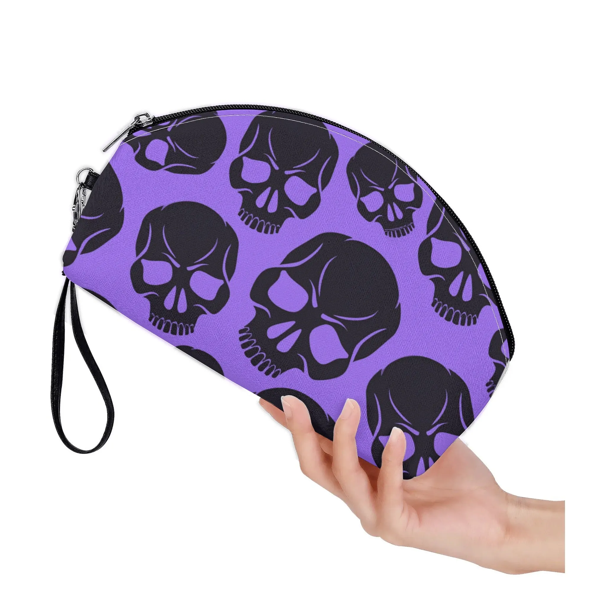 Skull Pattern Curved Make Up Bag
