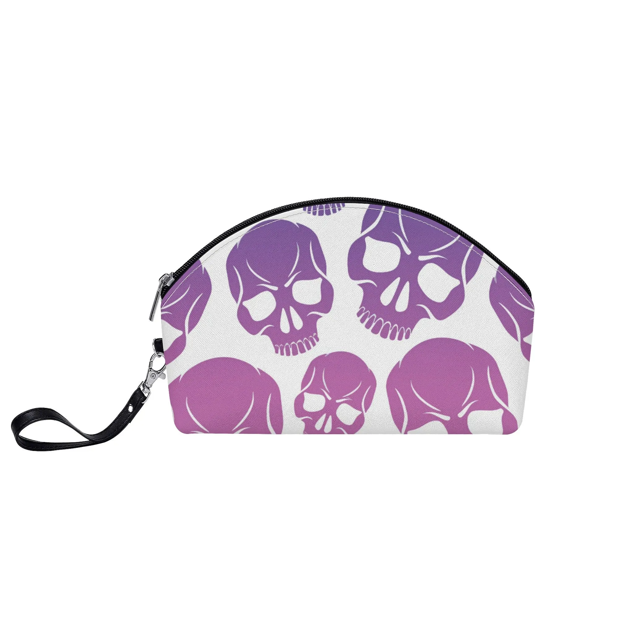 Skull Pattern Curved Make Up Bag